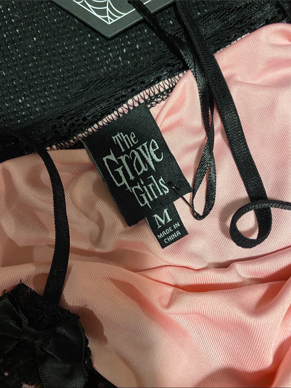 The grave girls Pink mesh slip dress - Picture 3 of 4